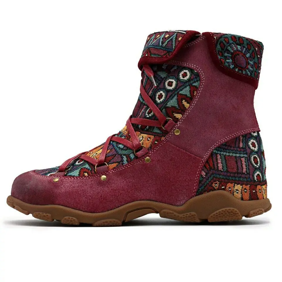 

Women Mid-calf Low Heel Nation Style Motorcycle Boots Fringed Cowboy Snow Boots Shoes Spring Autumn Side Zipper Women Boots tyh