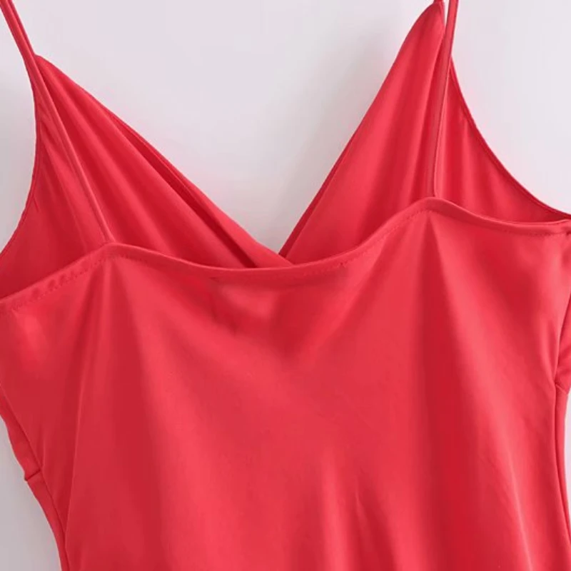 

Chic Covered Buttons Vents Hem Long Dress Backless Thin Straps A-line Female Dresses 2021 Summer Elegant Satin Vestidos Mujer