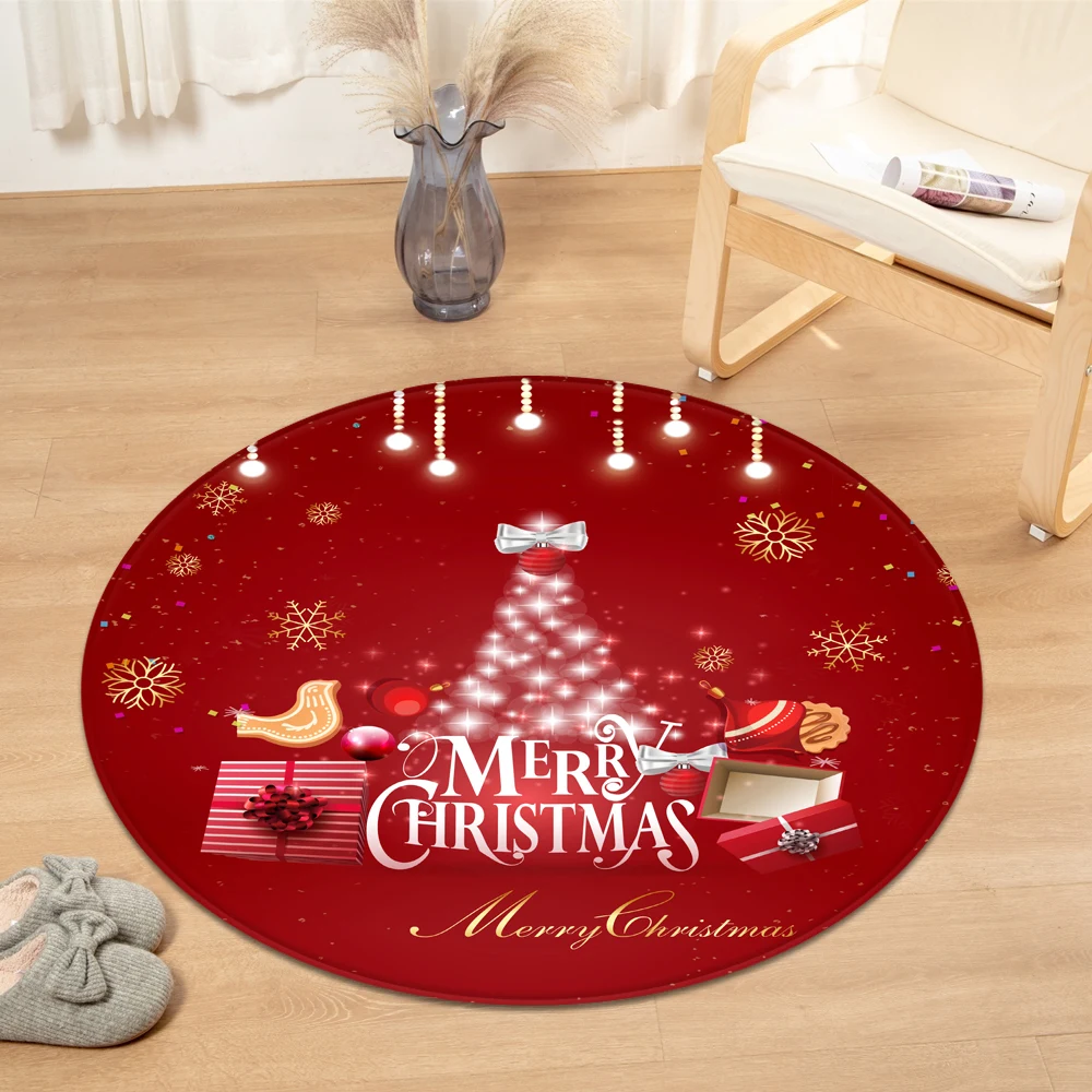 Круглый Рождественский ковер подушка для компьютерного стула детской комнаты