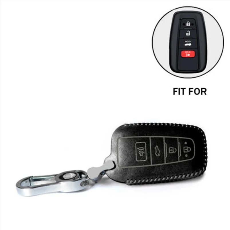 Умный автомобильный брелок для ключей из натуральной кожи с 4 кнопками 1 шт.