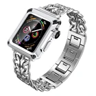 Чехол и ремешок для Apple Watch Band 44 мм 42 мм 42 мм 40 мм, металлический защитный чехол из нержавеющей стали для iWatch SE 6 5 4 3