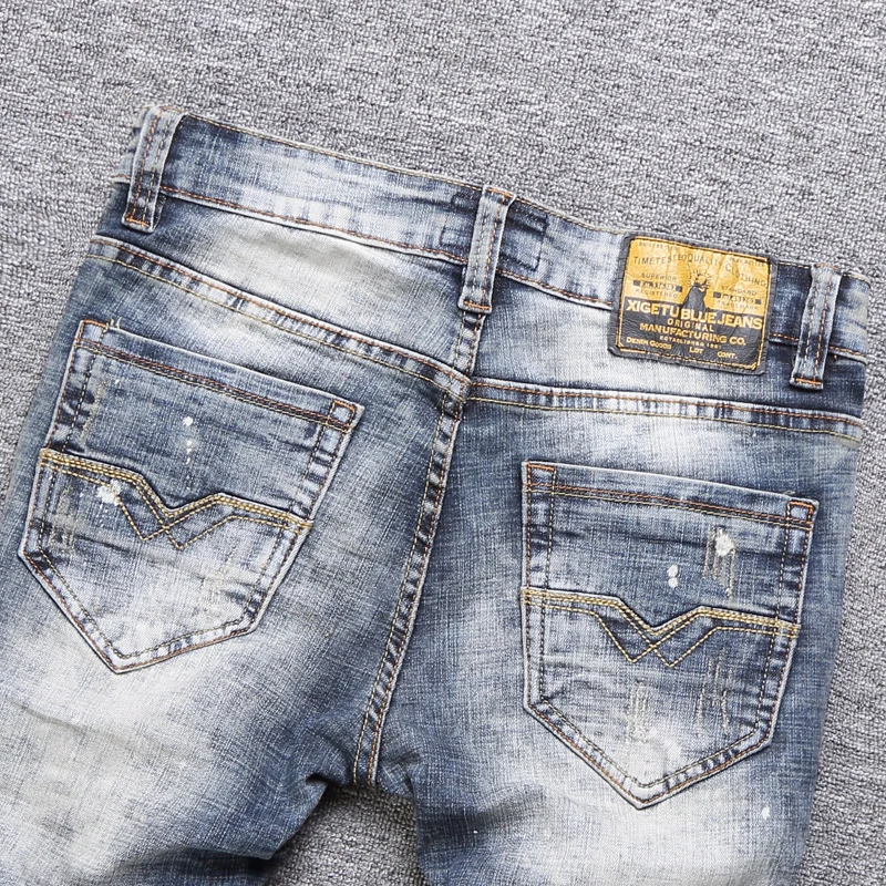 Модные мужские джинсы в итальянском стиле рваные ретро для мужчин дизайнерские