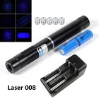 Мощный синий лазер 450 нм, лазерный фонарик может гореть свечидеревьясигарыспичкифокусируемое сверхпрочное синее лазерное оборудование