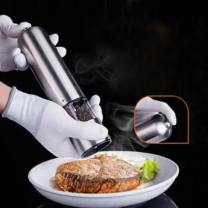 

Mills Grinders Stainless Steel Salt And Pepper Mill Shakers Grinders Pots Electric Silver Pepper Grinders Mills Kitchen Tools