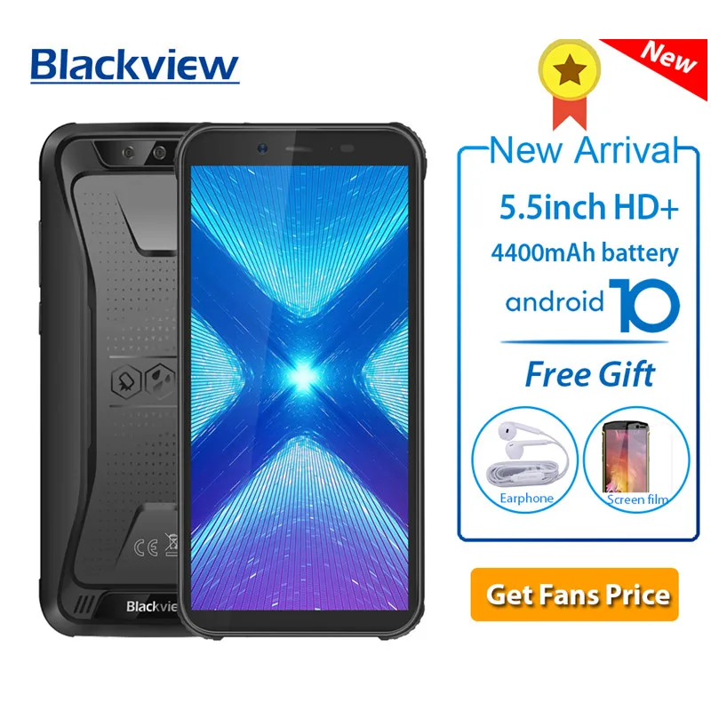 

Смартфон Blackview BV5500 Plus защищенный, IP68, 3 + 32 ГБ, Android 10,0, 5,5 дюйма, 4400 мА · ч, 4G, NFC