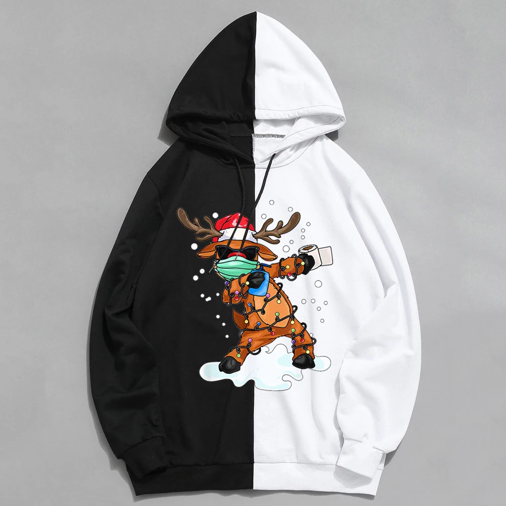 

New Fall Sweatshirt Christmas Deer Sweatshirt Unisex Casual Sweatshirt Fashion Christmas Crewneck Couple Clothe Plus Size Hoodie