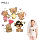 Нашивка на одежду, Термочувствительная, в полоску, с изображением милого медведя, для детской одежды, термо-Стикеры для одежды