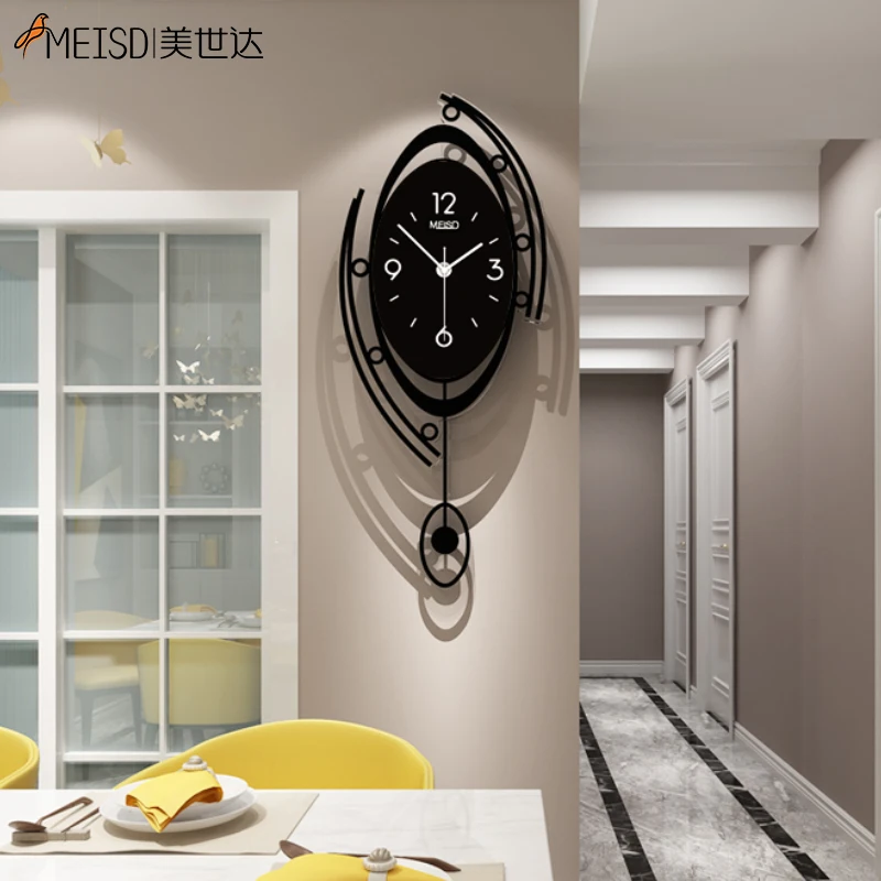 meisd decorative wall clock pendulum modern design wall watch decoration home quartz creative living room horloge free shipping free global shipping