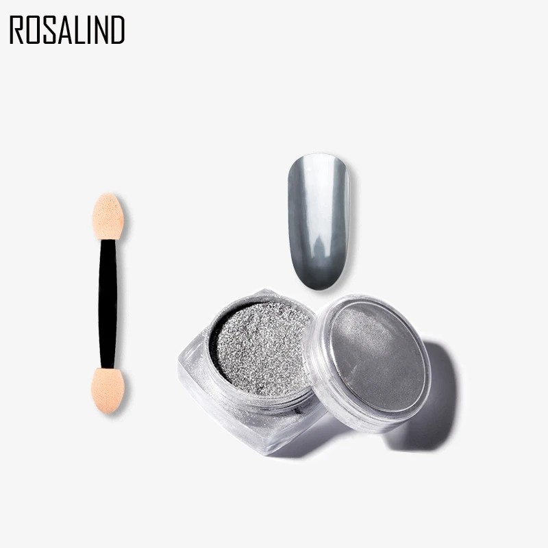 Акриловый волшебный зеркальный порошок ROSALIND жидкий полигель лак для ногтей