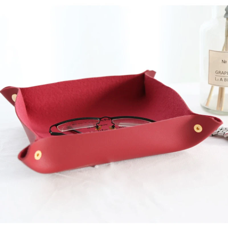 Ins скандинавский кожаный Простой Настольный лоток для хранения ключей коробка