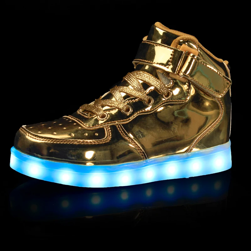 

2019 Kids Led Usb Charging Shoes Glowing Sneakers Children Hook Loop Luminous Shoes for Girls Boys Men Women Skate LED Shoes