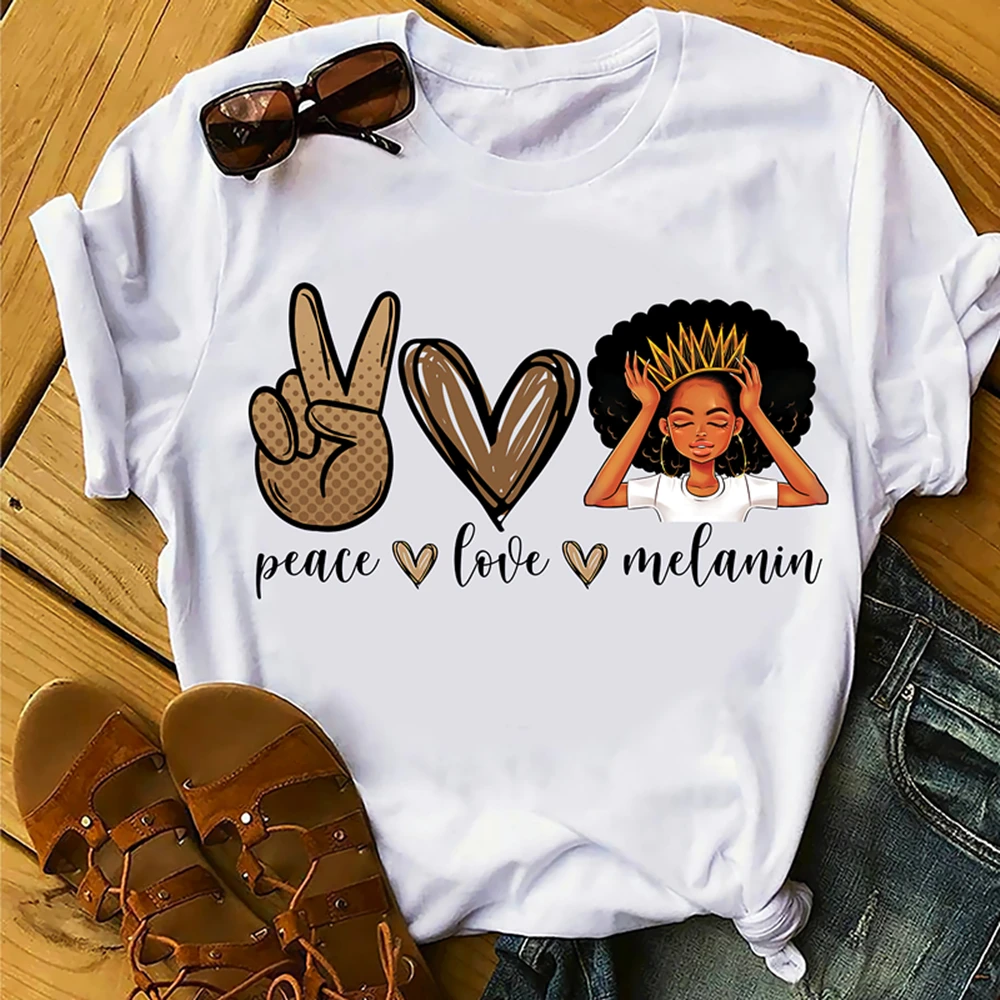 Peace Love рубашка Melanin женская черная девочка футболка &quotМагия&quot афро для женщин