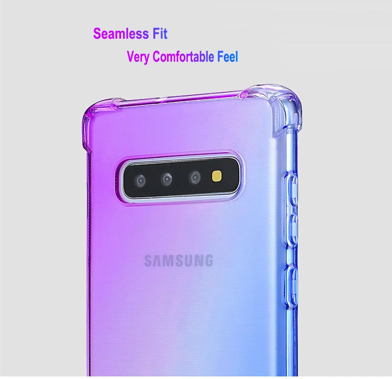 Для Samsung Galaxy S10 Plus S9 S8 Note8 Note9 ударопрочный 4 угла Двойной градиент цвета мягкий ТПУ