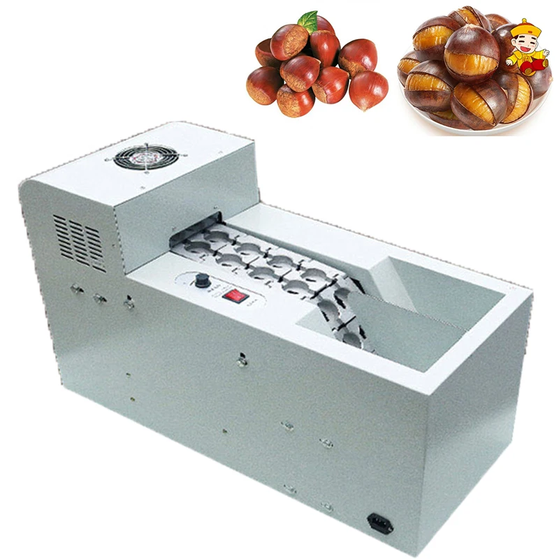 

Double Chain Plate Incision Chestnut Notch Small Electric Cut Equipment Commercial Chestnut Opening Machine Fully Automatic 220V