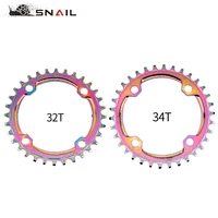 snail ultralight electroplate color 104bcd 32343638t al7075 mtb bike narrow wide round chainwheel chainring bicycle parts