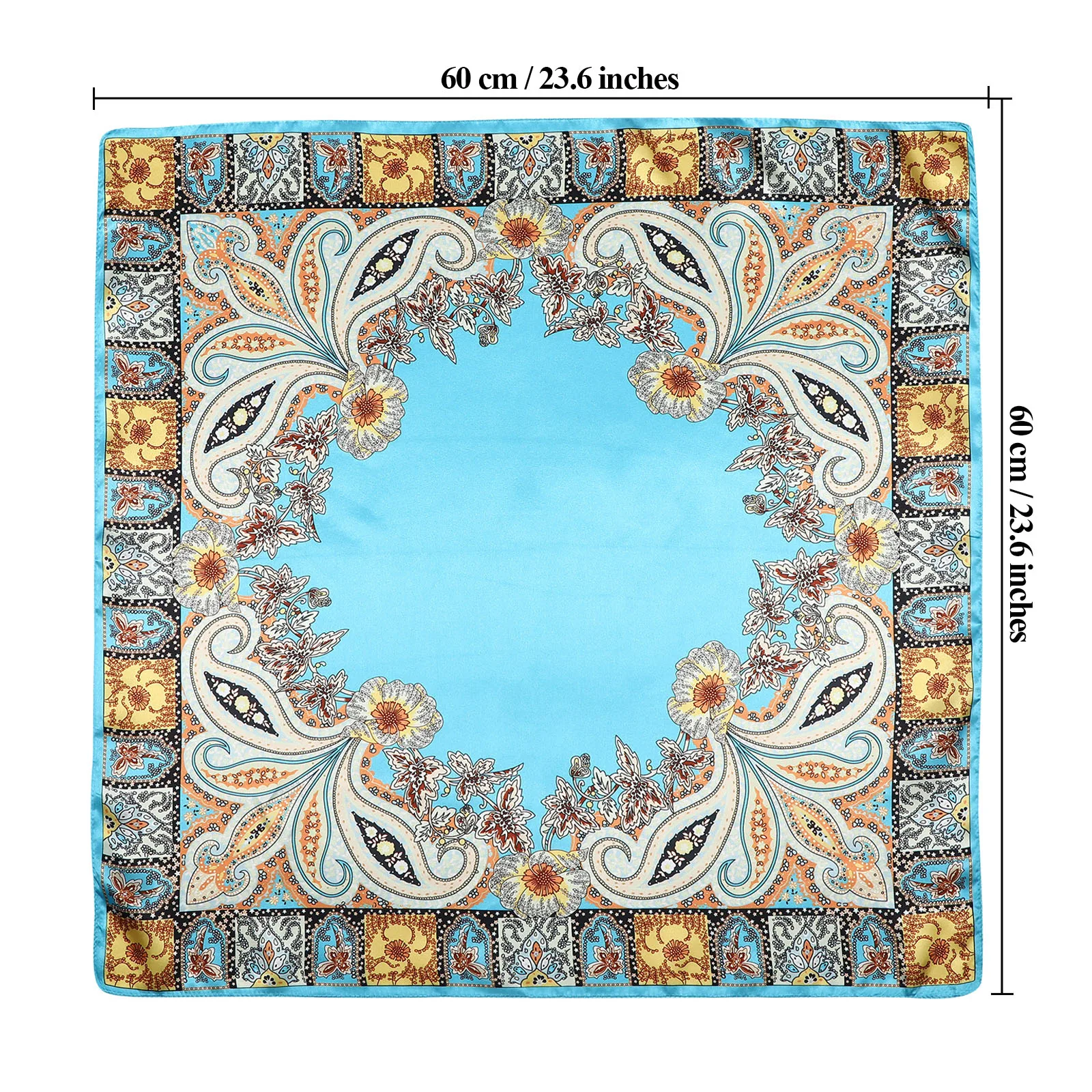 Повязка для волос атласная 60*60 см девочек квадратный шарф модная повязка на