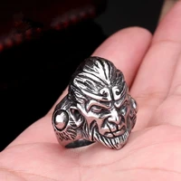 2021 monkey king for men ring stainless steel chinese style classic ring christmas party gift knuckle ring vintage jewelry