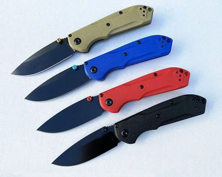 Складной нож-бабочка из искусственной кожи карманный сатиновый/черный клинок Ti D2