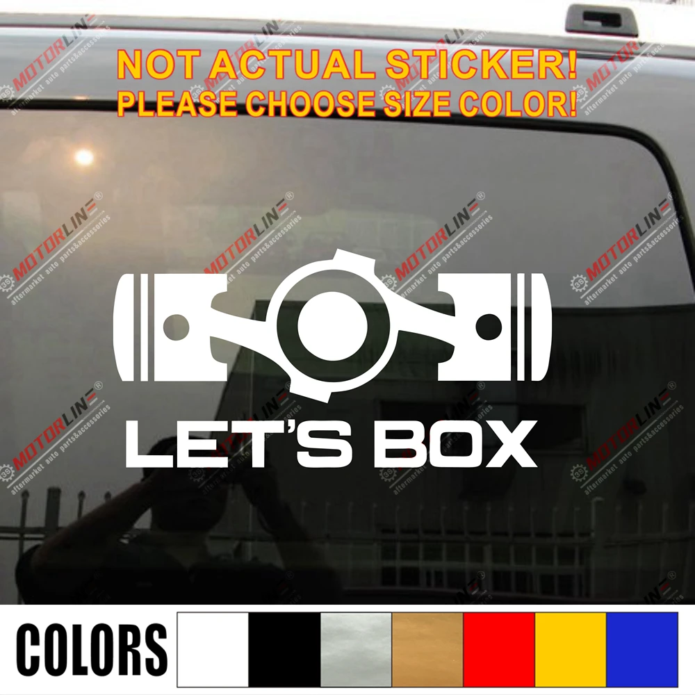 Let's Box Boxer Flat Engine JDM Веселая наклейка на авто Sticker Vinyl Fit for Subaru Wrx Sti Impreza Die cut no