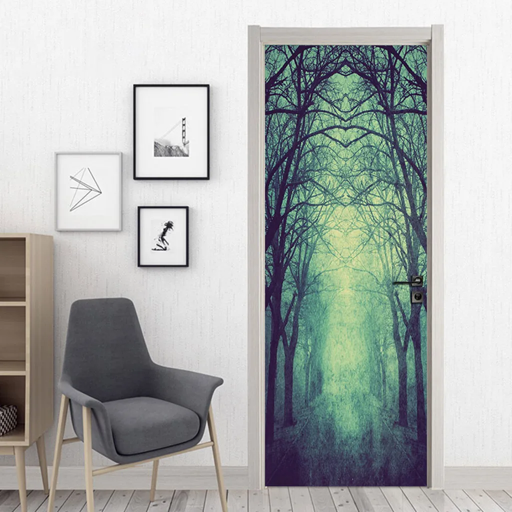 Хэллоуин Череп Зомби наклейки на дверь призрака украшения дома 38 5x200 см x 2 шт.