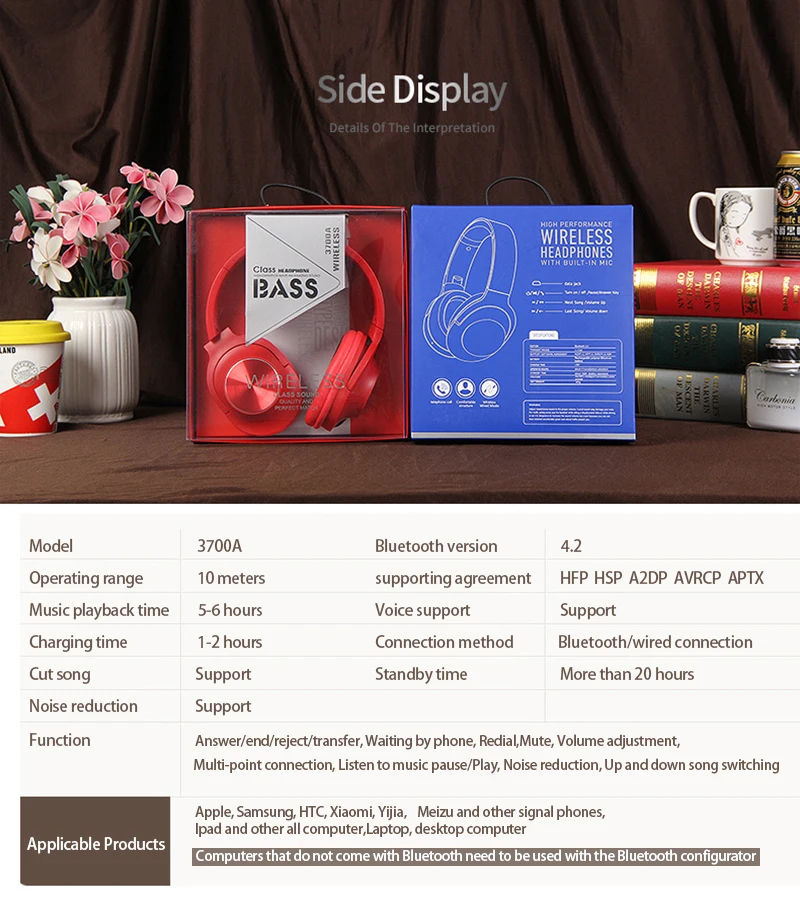 Беспроводные наушники 6 цветов Bluetooth-гарнитура складные стереонаушники игровые с