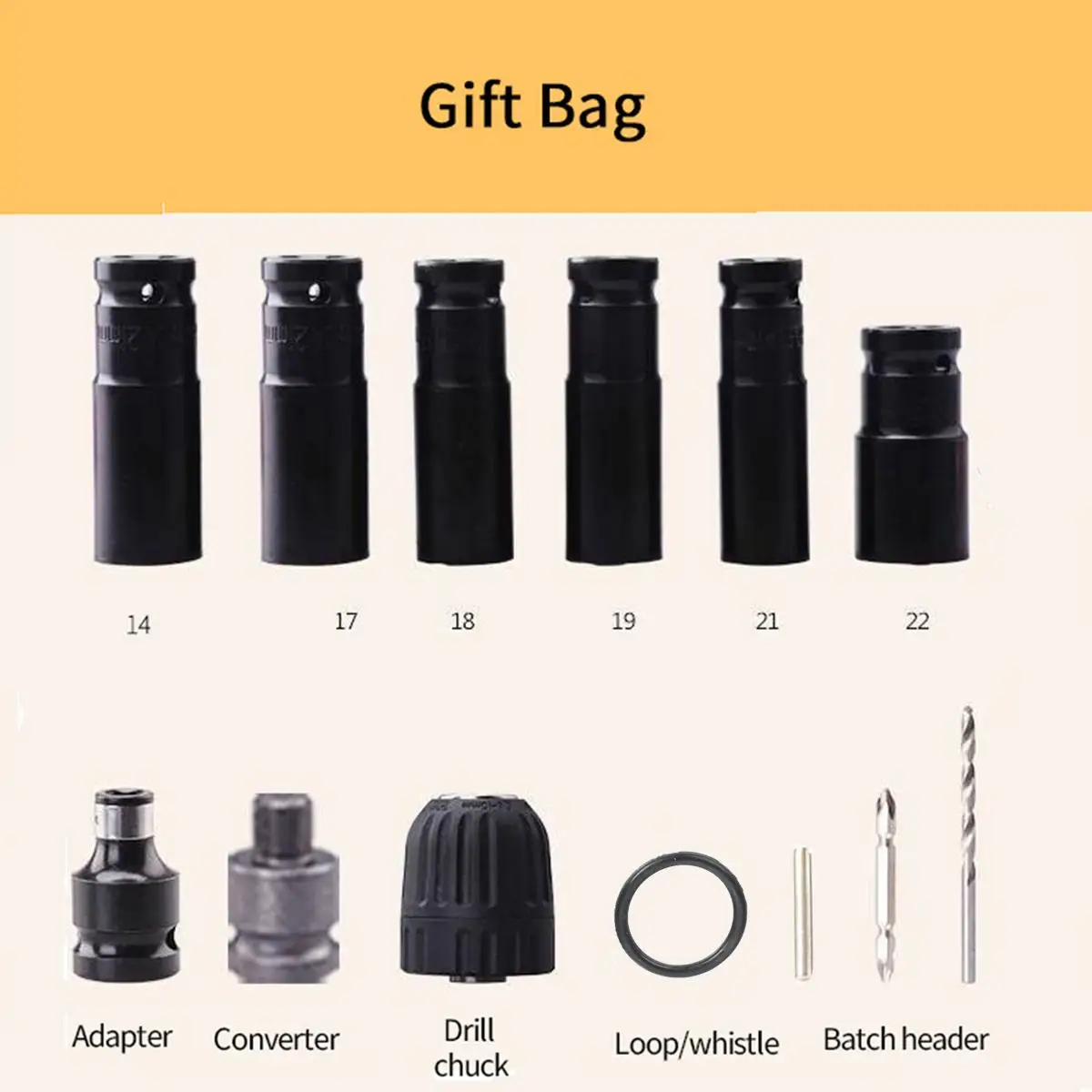 

13 Pcs Electric Wrench Accessories Set Impact Socket Adapter Reducer Drill Bits Set Electric Spanner Hand Tool For Impact Driver