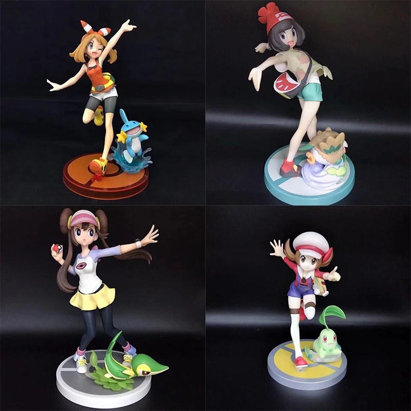 Покемон ПВХ 18 21 см Роза ножницы чикорита синий дуб Eevee Selene Rowlet аниме экшн Фигурки