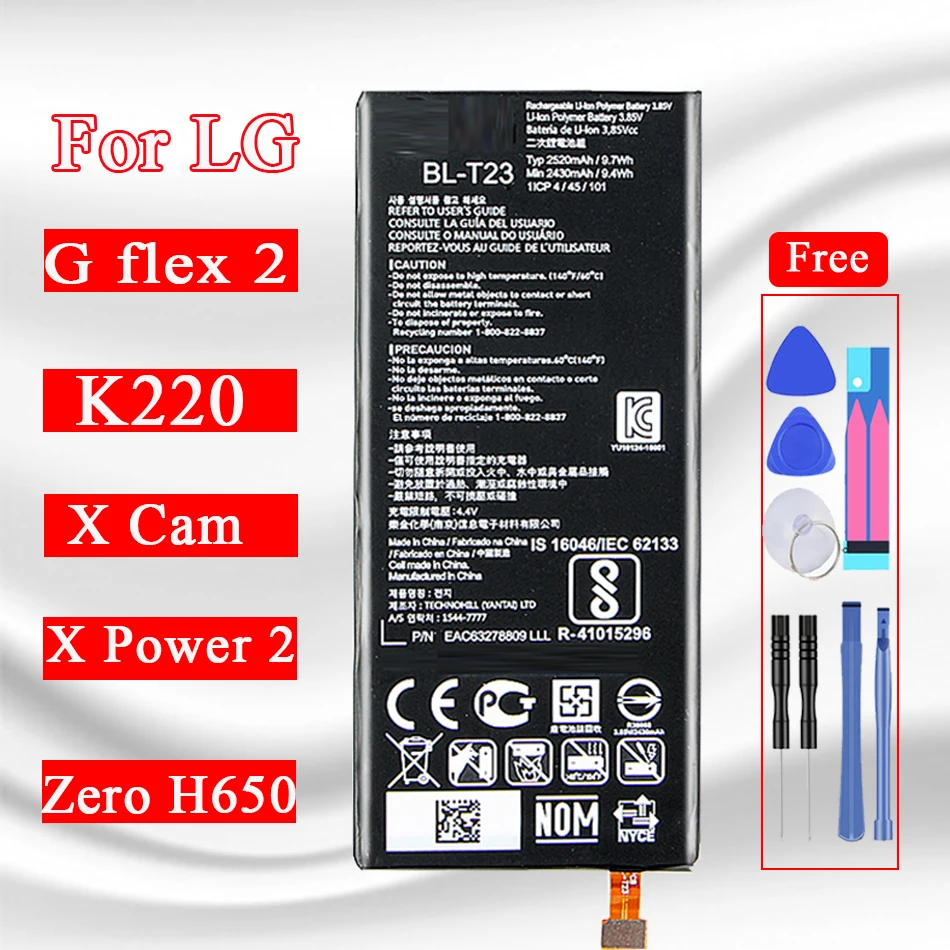 BL T23 T22 T30 24 T16 Батарея для LG X Cam K580 K580Y F690 Мощность 2/K10 L64VL нулевой класс H650 K220 G Flex
