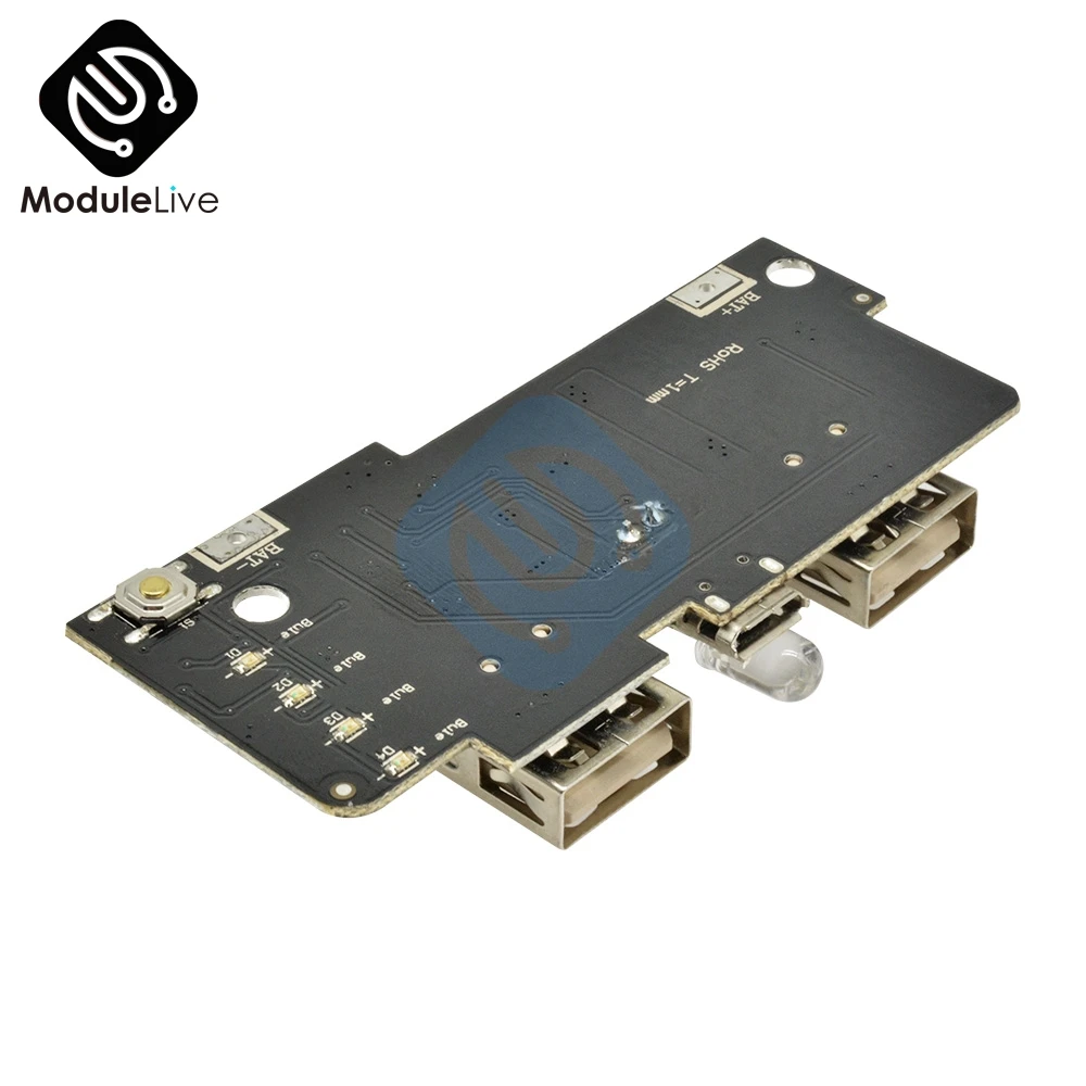 5V 1A 2A power Bank зарядное устройство Модуль повышающий источник питания печатная плата для зарядного устройства печатная плата двойной USB с выходом светодиодный светильник