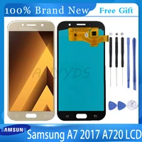 100 test amoled for samsung galaxy a7 2017 a720 a720f sm a720f lcd display touch screen digitizer assembly for sm a720 screen