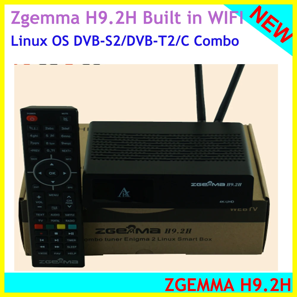 Новейший UHD 4K ZGEMMA H9.2H DVB S2/ C/T2 H.265 Enigma2 Linux 4 1 Система Декодер приемник с ультра