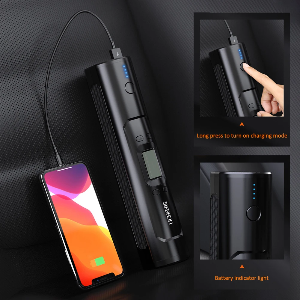 Barato Compresor De Aire Portátil, Inflador De Neumáticos De 12V, 150 PSI, Bomba Eléctrica Automática Para Coche, Motocicleta, Bicicleta Con Luz LED Digital, 6000mAh