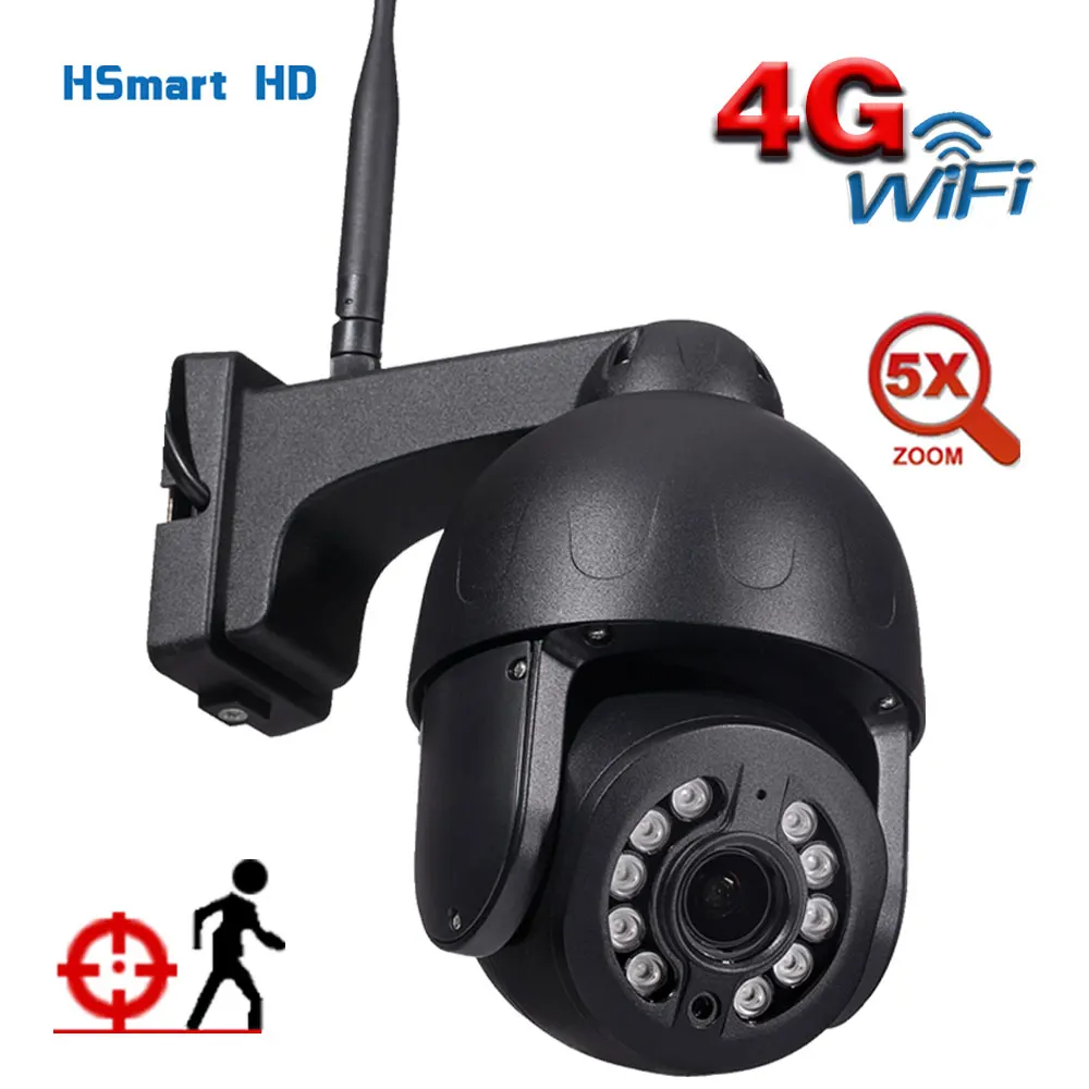 

IP-камера наружная, 5 МП, 4G, Wi-Fi, PTZ, 5-кратный зум