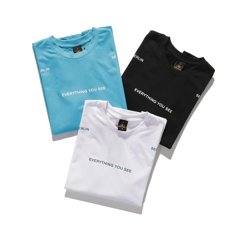 

Fashion Men's Short Sleeve Tops 2021 New Spring and Summer Couple Tees 100% Cotton Hip Hop Letter Graffiti Printed Loose T-shirt