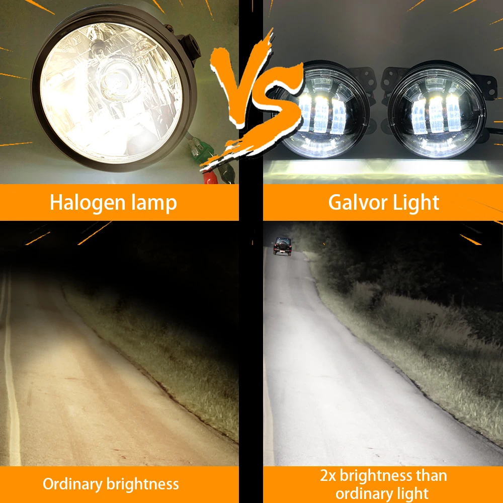 Круглые светодиодные противотуманные светильник ры Wrangler в горошек 4 дюйма 30 Вт 6000