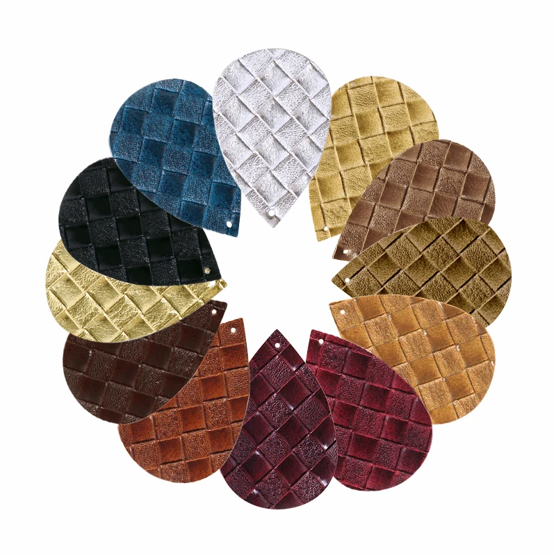 10 шт./лот из искусственной кожи серьги фурнитура коричневые каплевидные