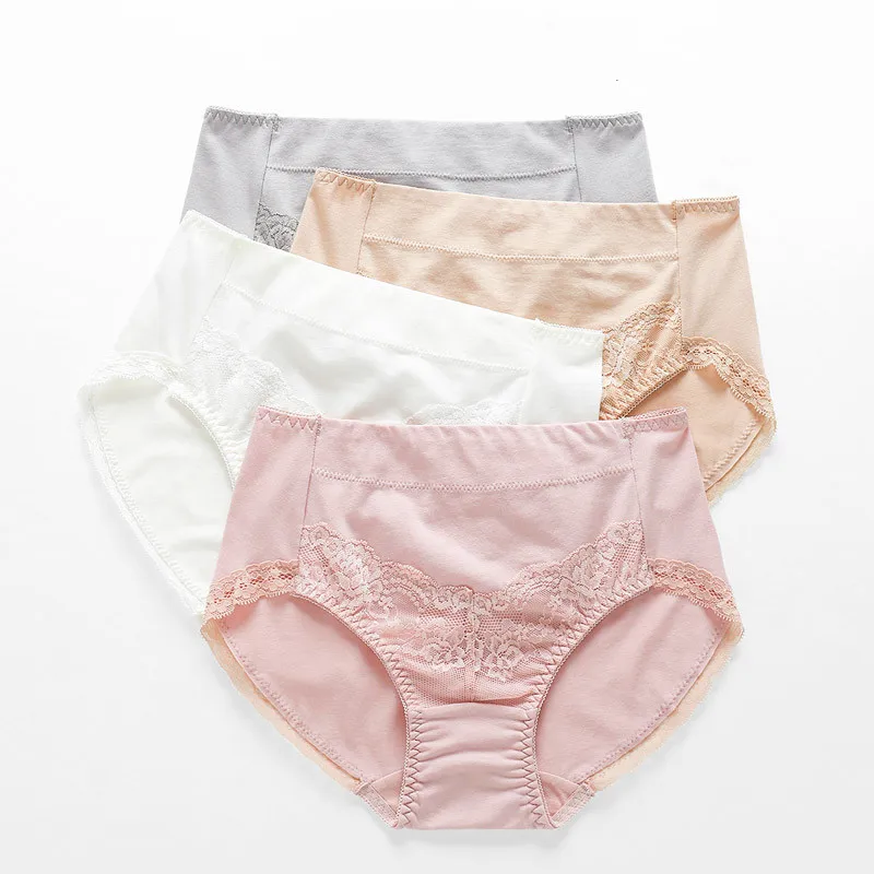 Женские трусики с высокой талией женские хлопковые трусы Модальные кружевные