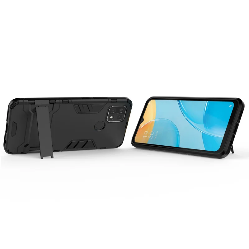 phone case for oppo a15 case shockproof armor pc phone bumper stand hard back cover for oppo a15 cover case for oppo a15 fundas free global shipping