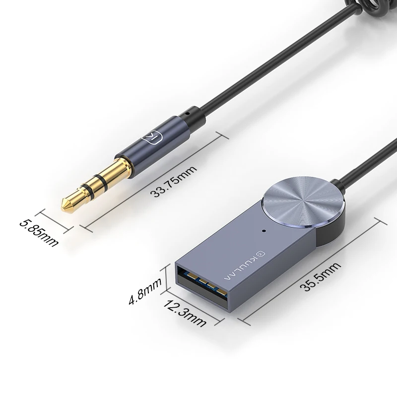 Беспроводной адаптер KUULAA беспроводной USB Aux Bluetooth 5 0 фоторазъем 3 мм для автомобиля