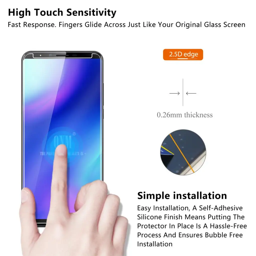 2 шт. закаленное стекло для CUBOT X18 PLUS защита экрана 2.5D 9 H премиум класса Защитная