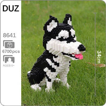 Husky Xizai животное Хаски Шнауцер корги собака персидская кошка панда жираф Свинья Пикачу Марио Йоши DIY Мини строительные блоки игрушка без коробки - Цвет: Husky