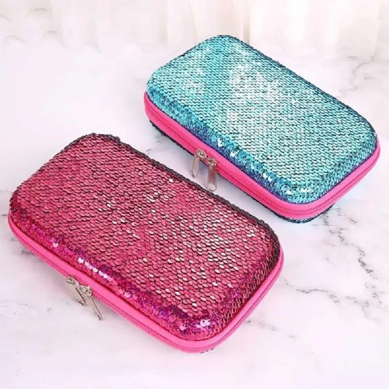 

Cute Sequin Cosmetic Bag Travel toiletry bag Large Capacity Hairball Coin Case School Pencil Bag Supplies Handbag Cosmetic Bag