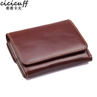 cicicuff rfid blocking genuine leather men wallet brand male wallets anti scanning real leather short purse with coin pocket