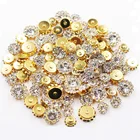 Стразы для шитья с плоской основой, блестящие бусины на золотой основе, 100 шт., кристалл страз шт.