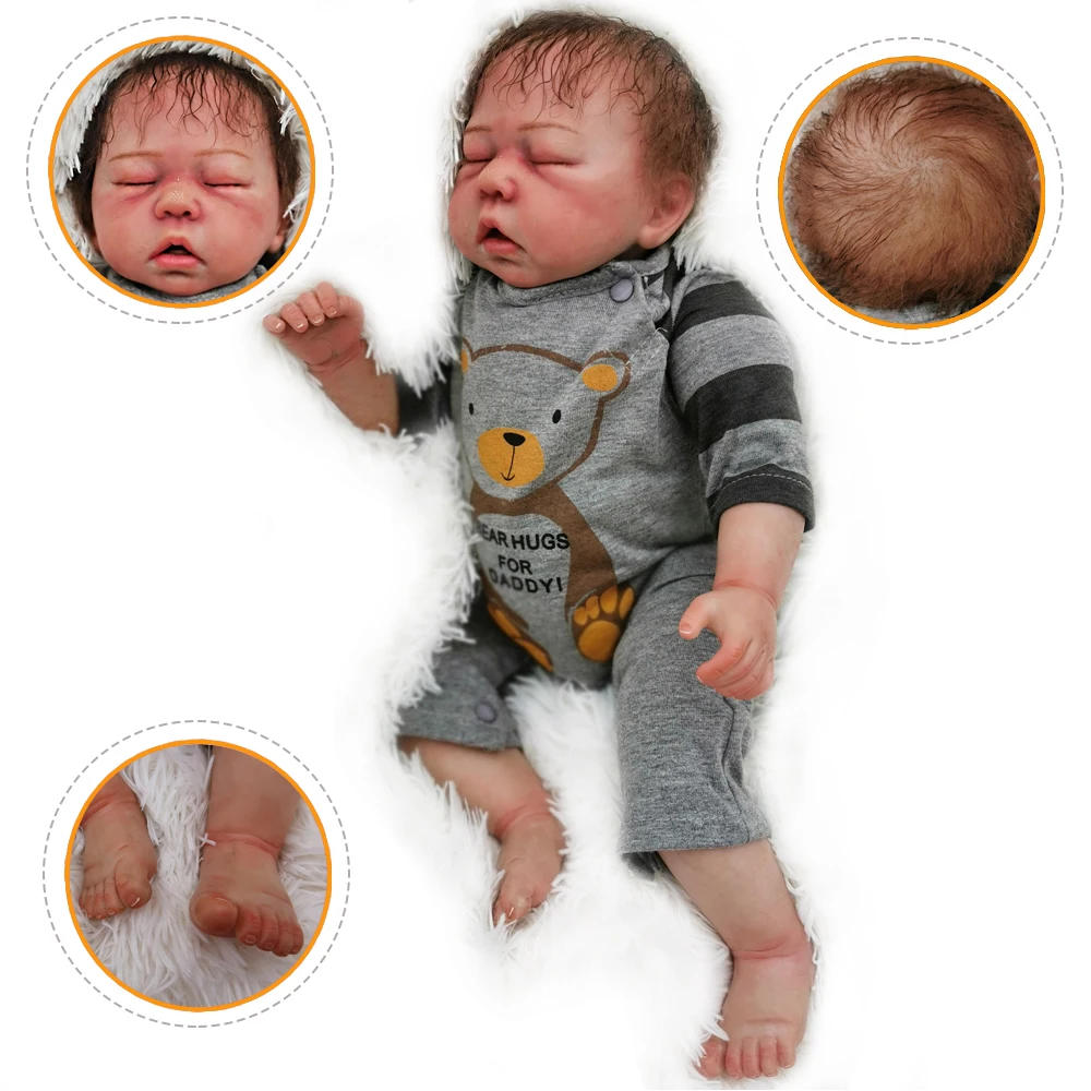 NPK Bebe Reborn Baby кукла 20 дюймов 50 см Силиконовые Винил Bebe Кукла Новорожденный очаровательны реалистичные для детей ясельного возраста для подарка Быстрая