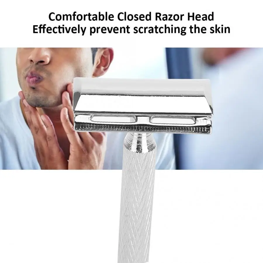 Безопасная бритва Мужская классическая с двойными краями безопасная для бороды