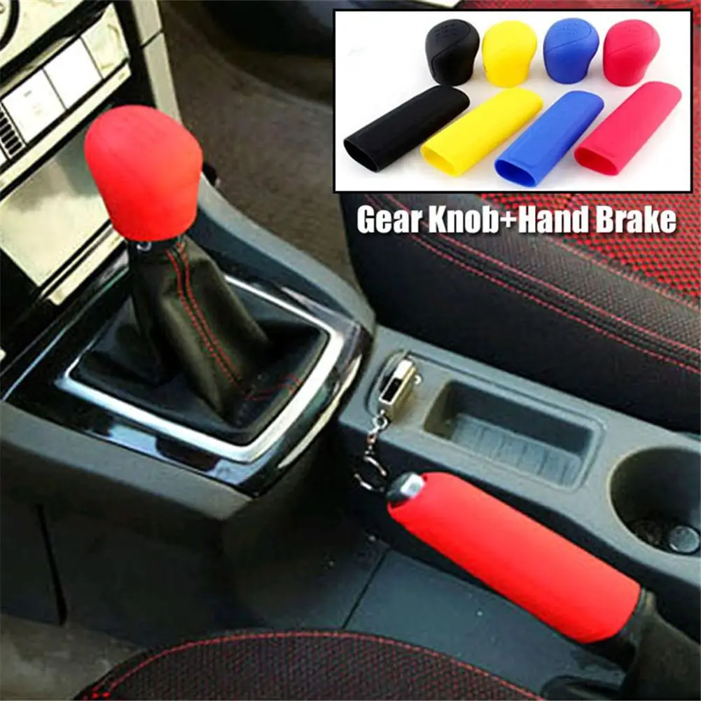 

Universal 2Pcs/Set Silicone Gear Shift Knob Cover Car Handbrake Cover Hand Brake Eco-friendly Car Accessories Easy To Install