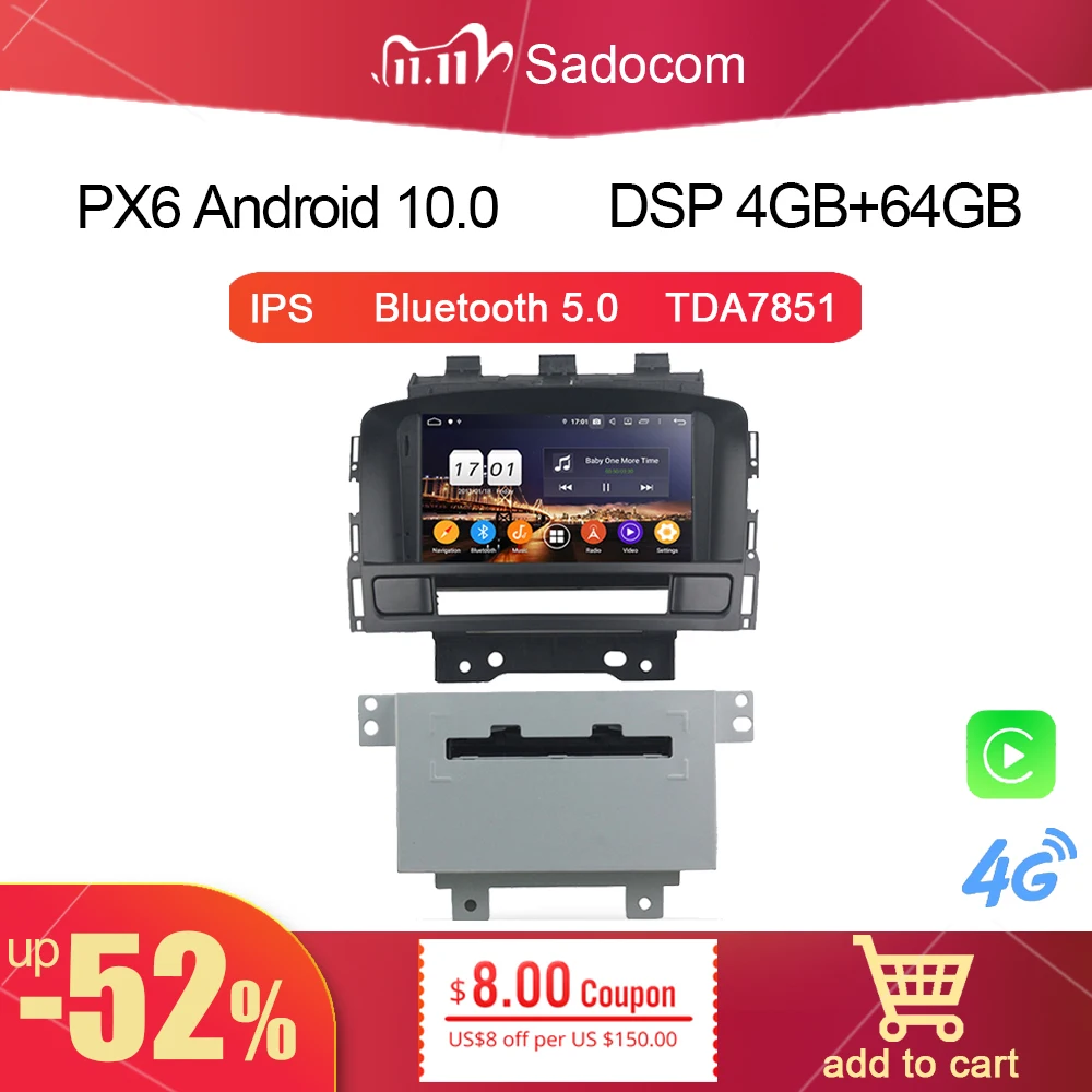 PX6 DSP 2 din Android 11.0 8Core 4G +64GB Car DVD Player GPS autoradio Bluetooth For Buick Excelle GT XT Opel Astra J 2010- 2013 |