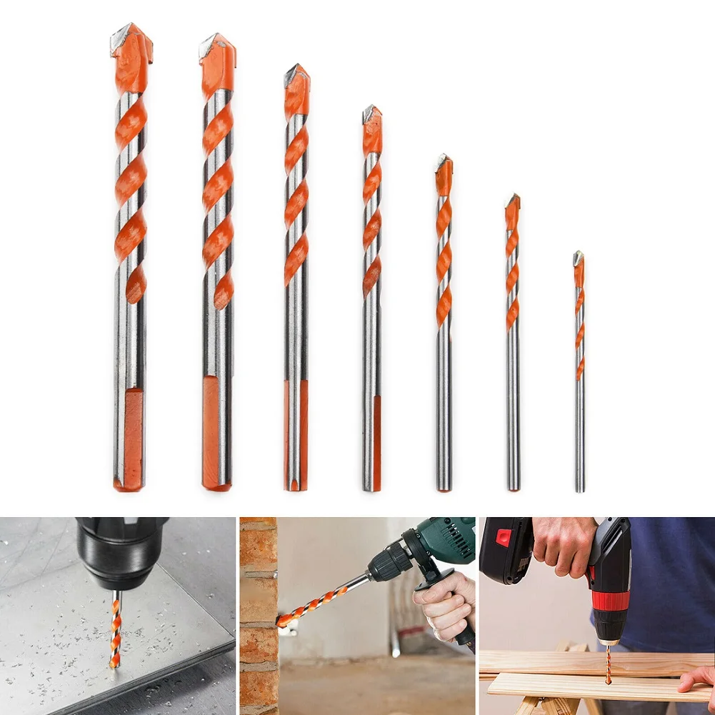 

7Pcs Drill Bits Multi-Material Triangle Drill Bit Diamond Set For Tile Concrete Brick Glass Plastic Wood Stone 3-12mm