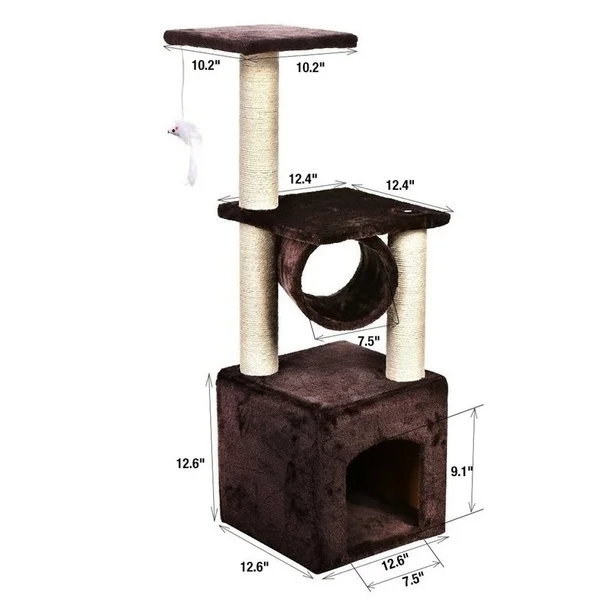 Coffee-36inch 3" кошка дерево башня кошка домик кошка дерево Мебель когтеточка Скребок Игрушка для питомцев товары для кошек - Цвет: Coffee-36inch